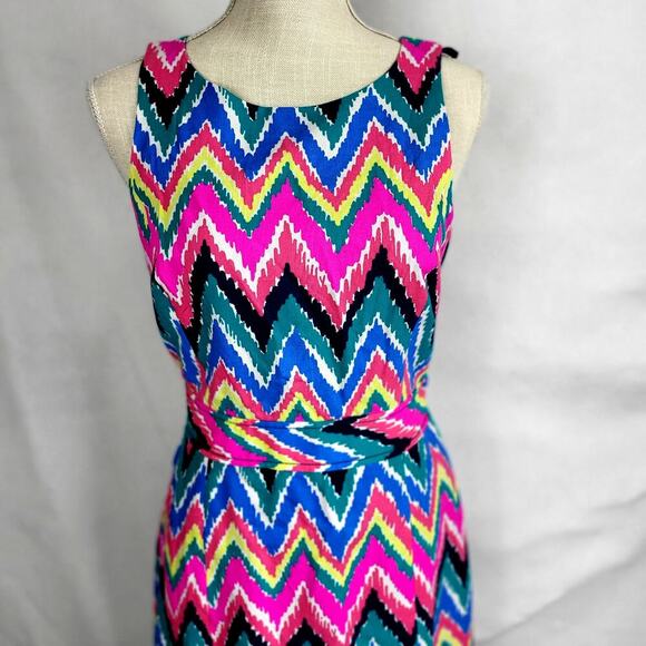 Lilly Pulitzer Size 4 Chevron Sherlynn Hearts A Flutter dress Sleeveless #699 - Picture 2 of 11